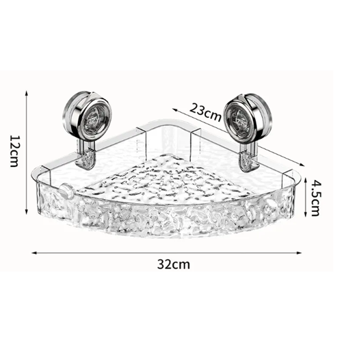 Triangle Storage Rack – Punch-free Bathroom Suction Cup Corner Shelf Organizer by Defilk