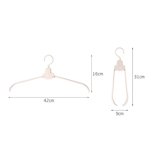 Folding Hanger Portable close-up view with durable plastic material